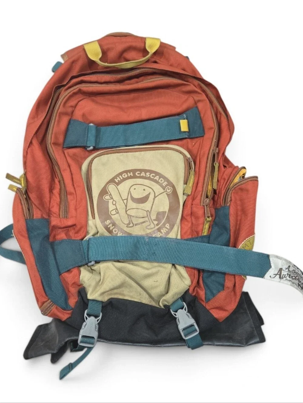 Burton HCSC Shred Scout High Cascade Red & Tan Men's Backpack with Blue Straps